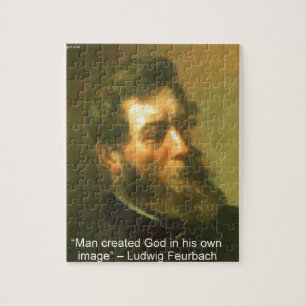 Ludwig Feurbach & Man Creëer God Quote Legpuzzel