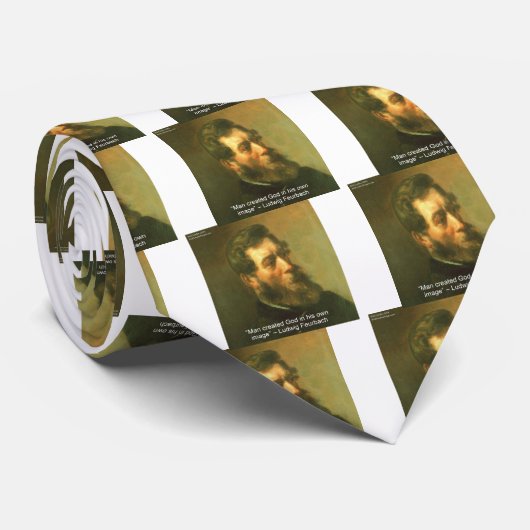 Ludwig Feurbach & Man Creëer God Quote Stropdas (Opgerold)