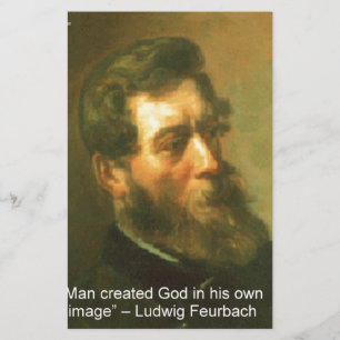 Ludwig Feurbach & Man schiep God Citaat Briefpapier