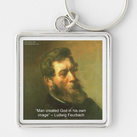 Ludwig Feurbach & Mensen schiepen God Quote Sleutelhanger (Voorkant)