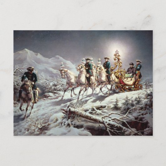 Ludwig II van Bavaria Sleighing bij nacht Briefkaart (Voorkant)