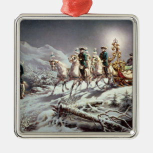 Ludwig II van Bavaria Sleighing bij nacht Metalen Ornament