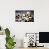 Ludwig II van Bavaria Sleighing bij nacht Poster (Thuiskantoor)