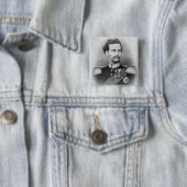 Ludwig II van Beieren Vierkante Button 5,1 Cm (In situ)