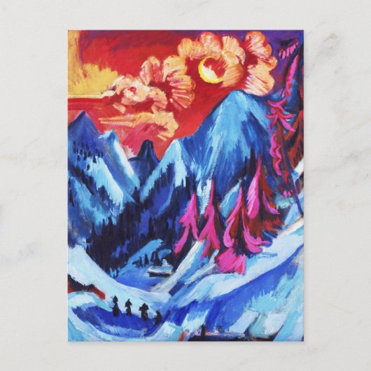 Ludwig Kirchner Winterlandschap in Moonlight Briefkaart (Voorkant)