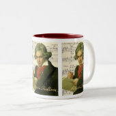 Ludwig van Beethoven ~ Beethoven Collage Tweekleurige Koffiemok (Voorkant rechts)
