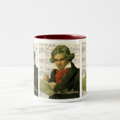 Ludwig van Beethoven ~ Beethoven Collage Tweekleurige Koffiemok (Center)
