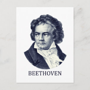 Ludwig van Beethoven, blue Briefkaart