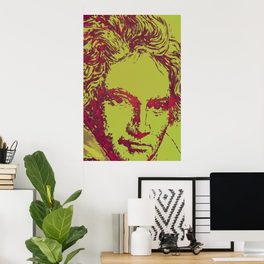 Ludwig Van Beethoven digitale kunst Poster (Thuiskantoor)