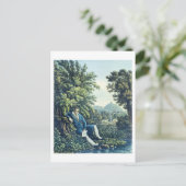 Ludwig van Beethoven door een rivier (gekleurde en Briefkaart (Staand voorkant)