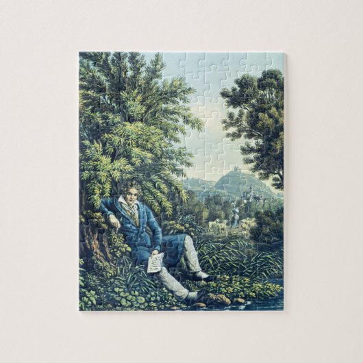 Ludwig van Beethoven door een rivier (gekleurde en Legpuzzel (Verticaal)