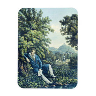 Ludwig van Beethoven door een rivier (gekleurde en Magneet
