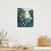 Ludwig van Beethoven door een rivier (gekleurde en Poster (Keuken)