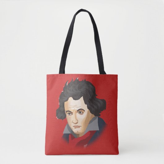 Ludwig van Beethoven im Cartoon Stil Tote Bag (Voorkant)