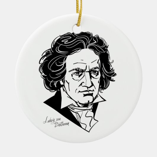 Ludwig van Beethoven Keramisch Ornament (Voorkant)