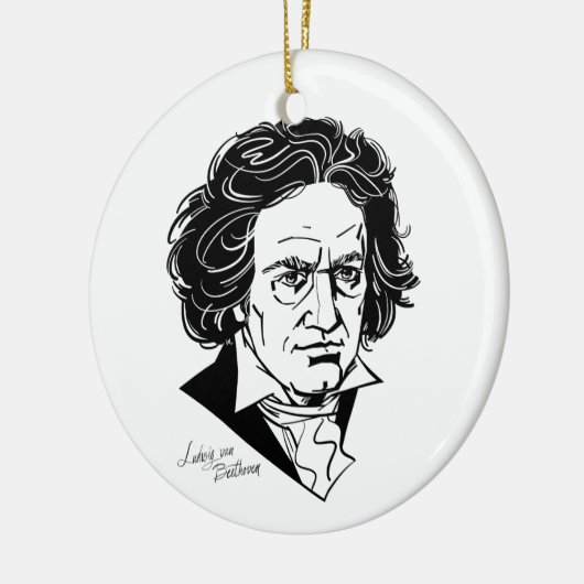 Ludwig van Beethoven Keramisch Ornament (Links)