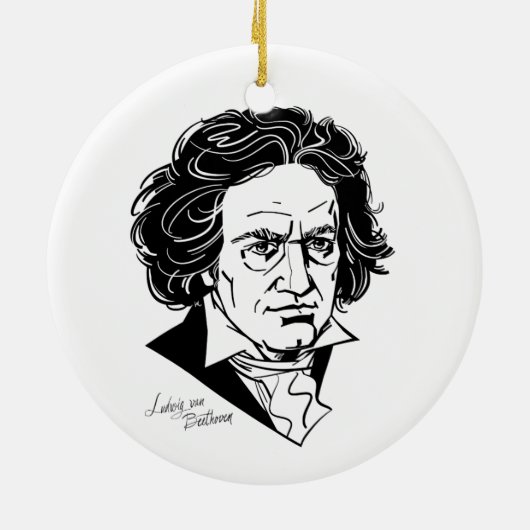 Ludwig van Beethoven Keramisch Ornament (Achterkant)