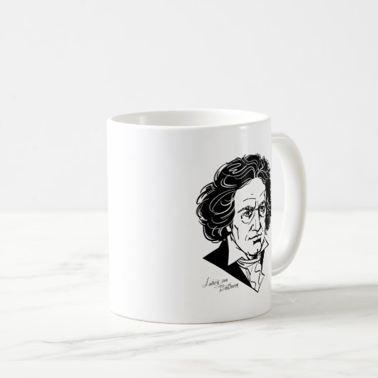 Ludwig van Beethoven Koffiemok (Voorkant rechts)