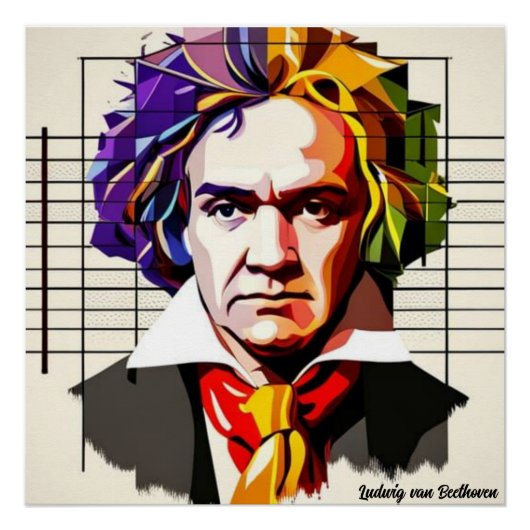 Ludwig van Beethoven Levendig Uniek Perfect Poster (Voorkant)