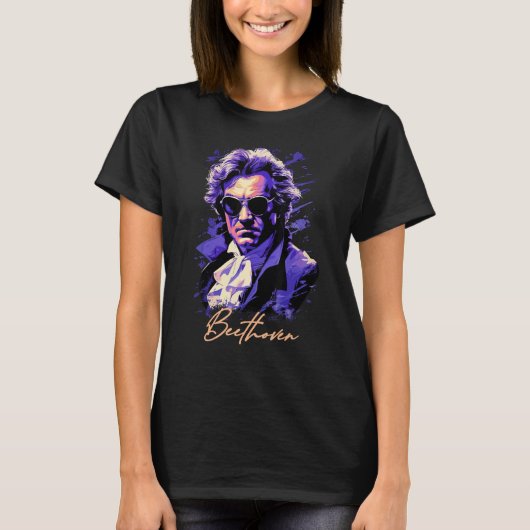Ludwig van Beethoven Pianomuzikant Symfonie Compo T-shirt (Voorkant)