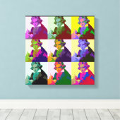 Ludwig Van Beethoven Pop Art Canvas Afdruk (Insitu (Houten vloer))