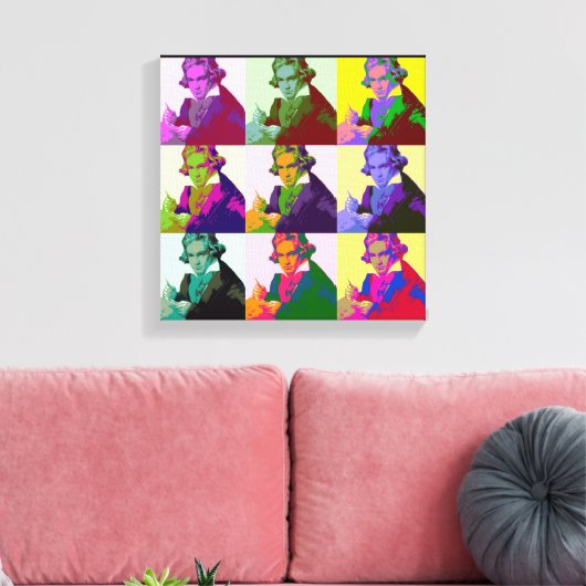 Ludwig Van Beethoven Pop Art Canvas Afdruk (Insitu (Woonkamer))