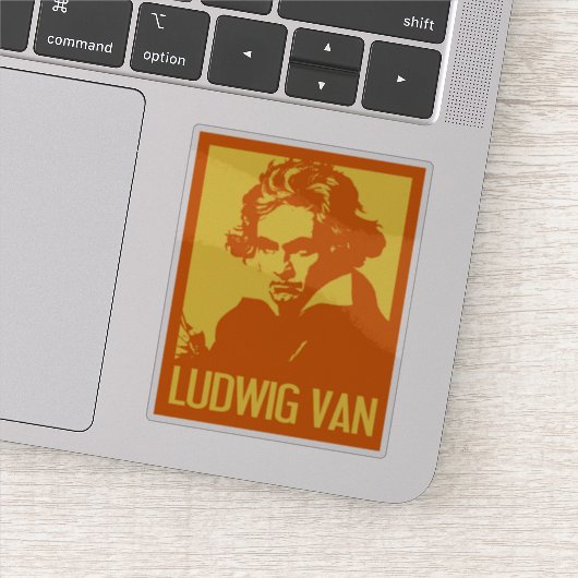 Ludwig Van Beethoven Pop Art Custom Cut Vinyl Sticker (Detail)
