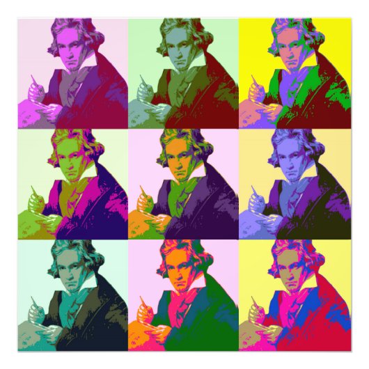 Ludwig Van Beethoven Pop Art Foto Afdruk (Voorkant)