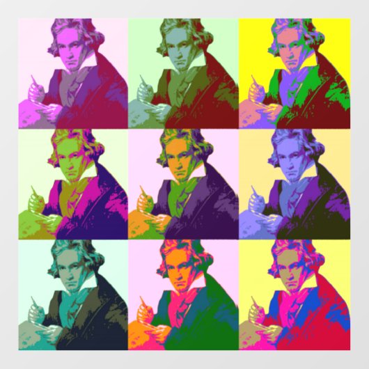 Ludwig Van Beethoven Pop Art Raamsticker (Vel)