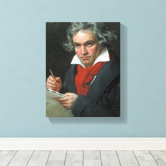Ludwig van Beethoven Portrait Canvas Afdruk (Insitu (Houten vloer))