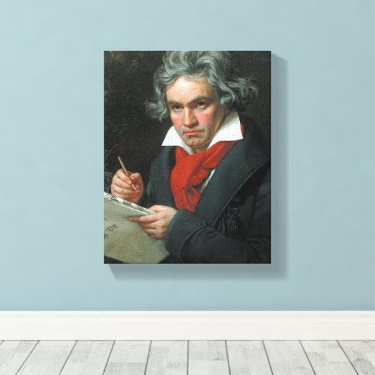 Ludwig van Beethoven Portrait Canvas Afdruk (Insitu (Houten vloer))