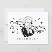 Ludwig van Beethoven Portrait en Bust met noten (Achterkant)