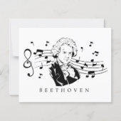 Ludwig van Beethoven Portrait en Bust met noten (Voorkant)