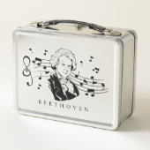 Ludwig van Beethoven Portrait en Bust met noten (Achterkant)