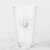 Ludwig van Beethoven Portrait en Bust met noten Glas (Achterkant)