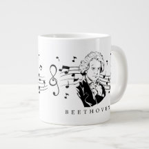 Ludwig van Beethoven Portrait en Bust met noten