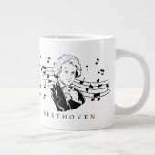 Ludwig van Beethoven Portrait en Bust met noten Grote Koffiekop (Rechts)