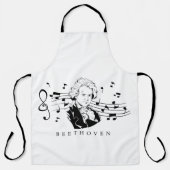 Ludwig van Beethoven Portrait en Bust met noten Schort (Voorkant)