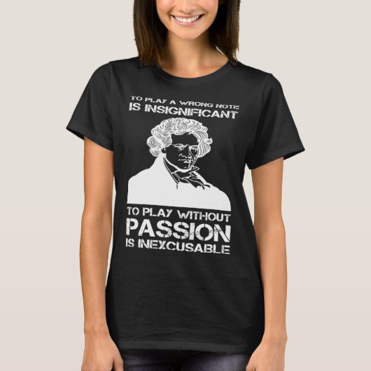 Ludwig van Beethoven Portret Pianisten Pianospeler T-shirt (Voorkant)