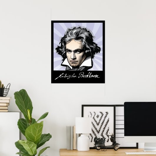 Ludwig van Beethoven Poster (Thuiskantoor)
