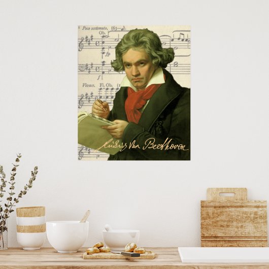 Ludwig Van Beethoven Poster (Keuken)