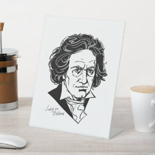Ludwig van Beethoven Reclamebord Met Voetstuk
