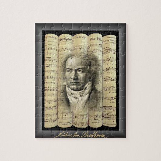 Ludwig van Beethoven~Rolled klassikaal blad Music~ Legpuzzel (Verticaal)