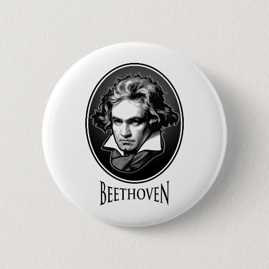 Ludwig van Beethoven Ronde Button 5,7 Cm (Voorkant)