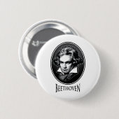 Ludwig van Beethoven Ronde Button 5,7 Cm (Voorkant /achterkant)