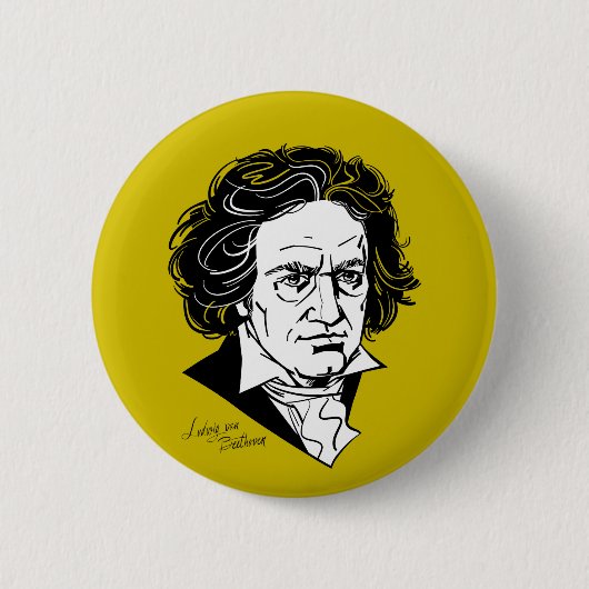 Ludwig van Beethoven Ronde Button 5,7 Cm (Voorkant)