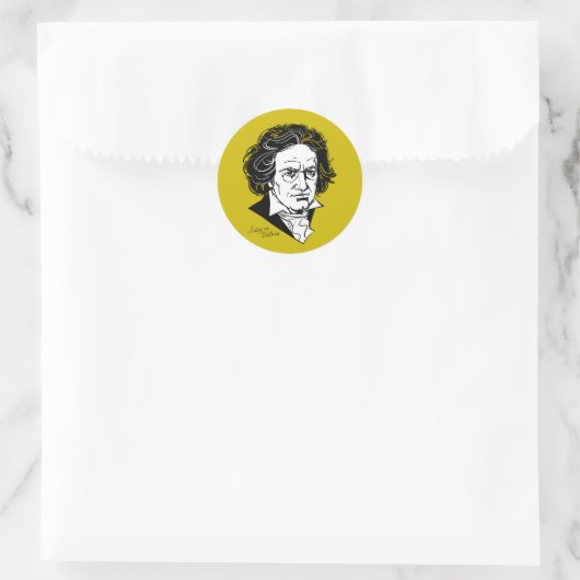 Ludwig van Beethoven Ronde Sticker (Tas)