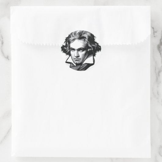 Ludwig van Beethoven Ronde Sticker (Tas)
