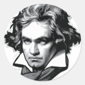 Ludwig van Beethoven Ronde Sticker (Voorkant)