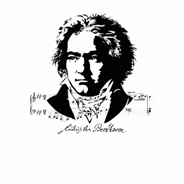 LUDWIG VAN BEETHOVEN STAAND FOTOBEELDJE  (Voorkant)